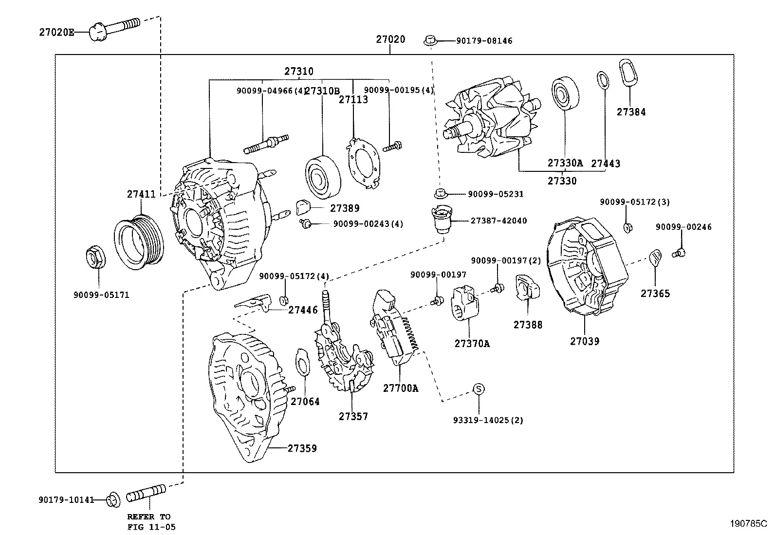 27060-70460 ALTERNATOR ASSY product image