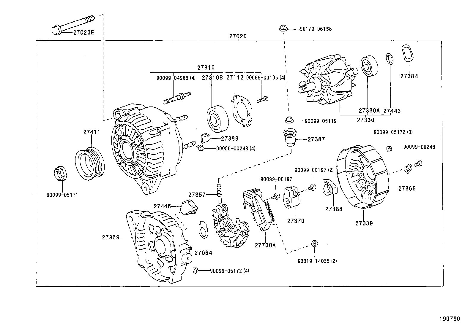 27310-22040 FRAME ASSY, DRIVE END, ALTERNATOR product image