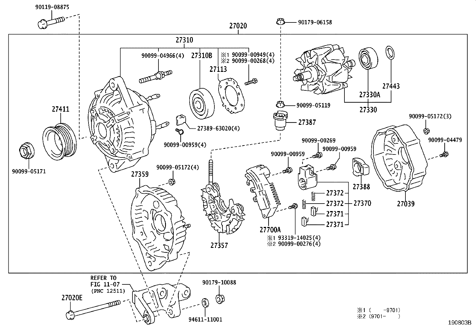 27060-75110 ALTERNATOR ASSY product image