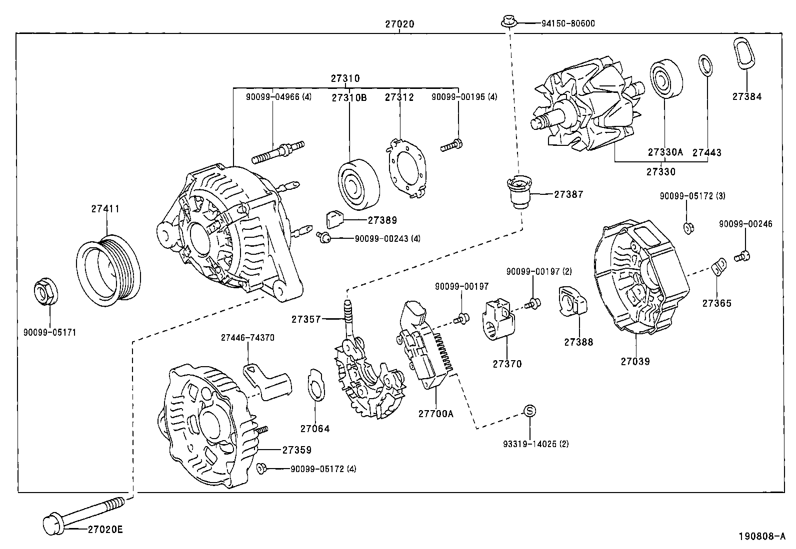 27060-64280 ALTERNATOR ASSY product image