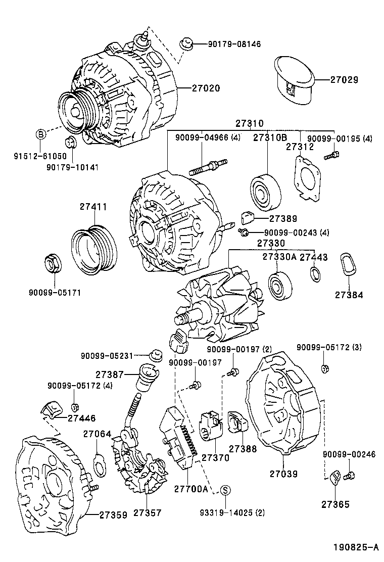 Toyota 27357-46290 HOLDER, ALTERNATOR, W/RECTIFIER