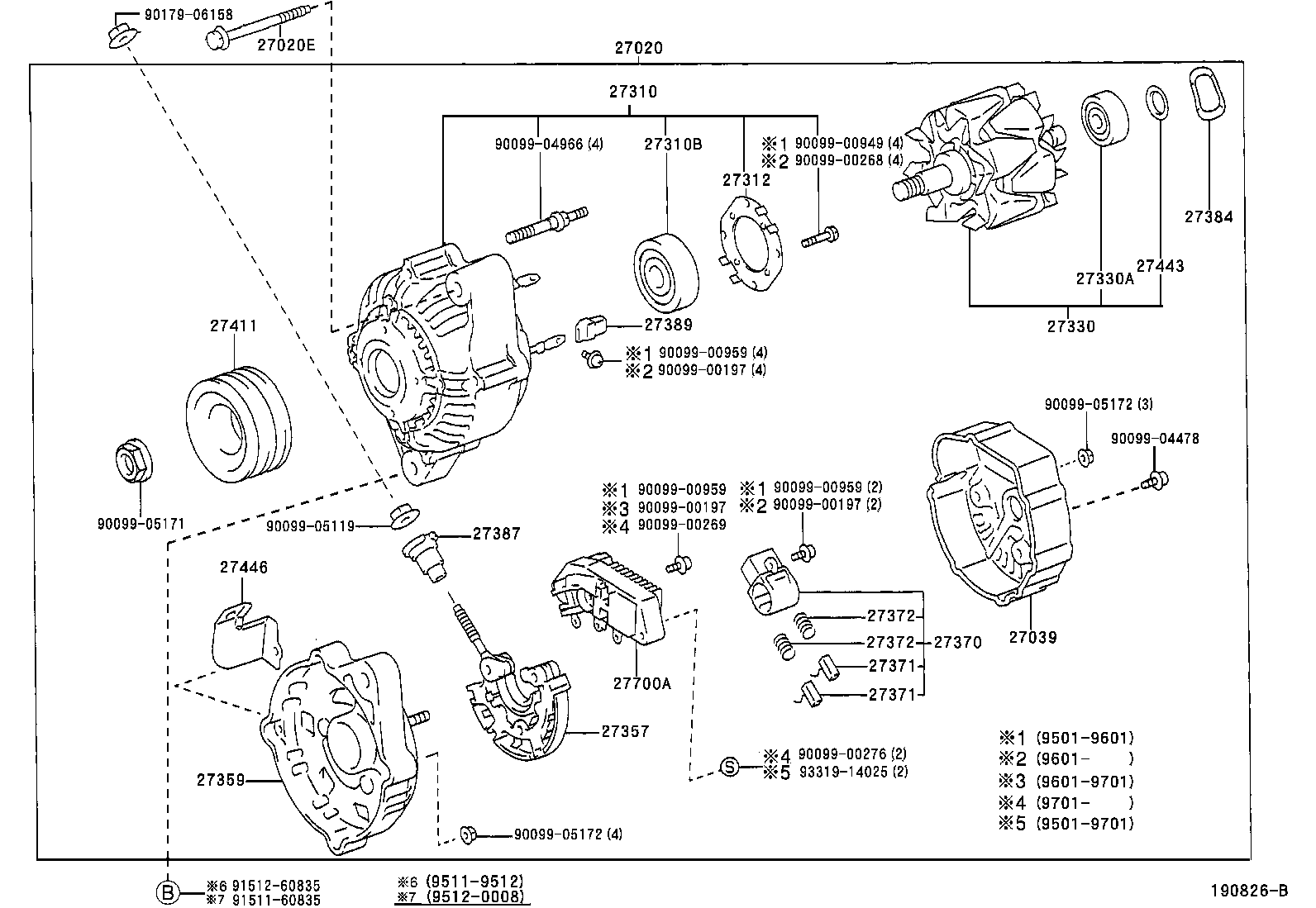 27310-67090 FRAME ASSY, DRIVE END, ALTERNATOR product image