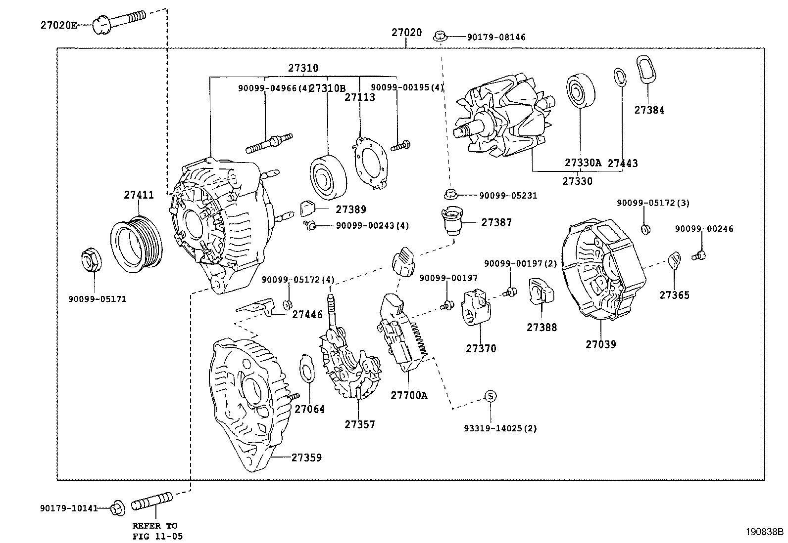 27310-70430 FRAME ASSY, DRIVE END, ALTERNATOR product image