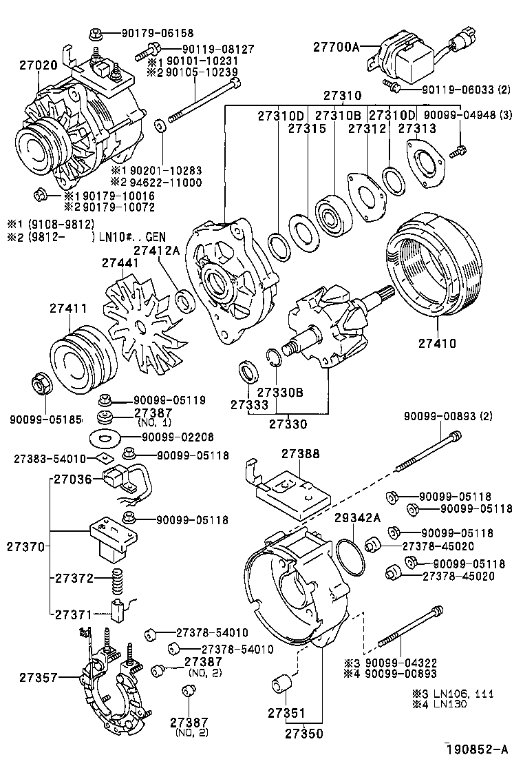 27060-65030 ALTERNATOR ASSY product image