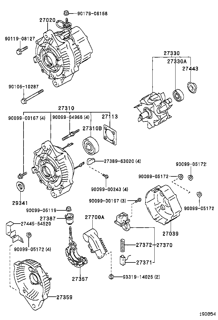 27060-65030 ALTERNATOR ASSY product image