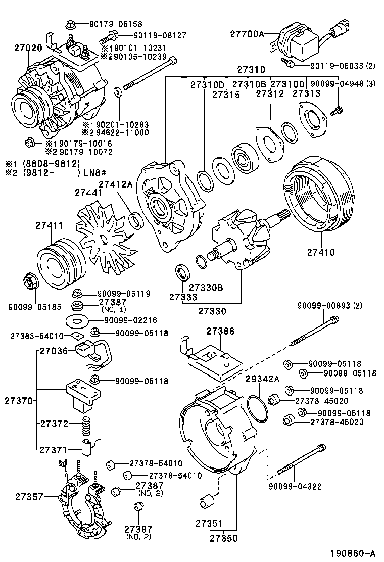 Toyota 27330-11250 ROTOR ASSY, ALTERNATOR