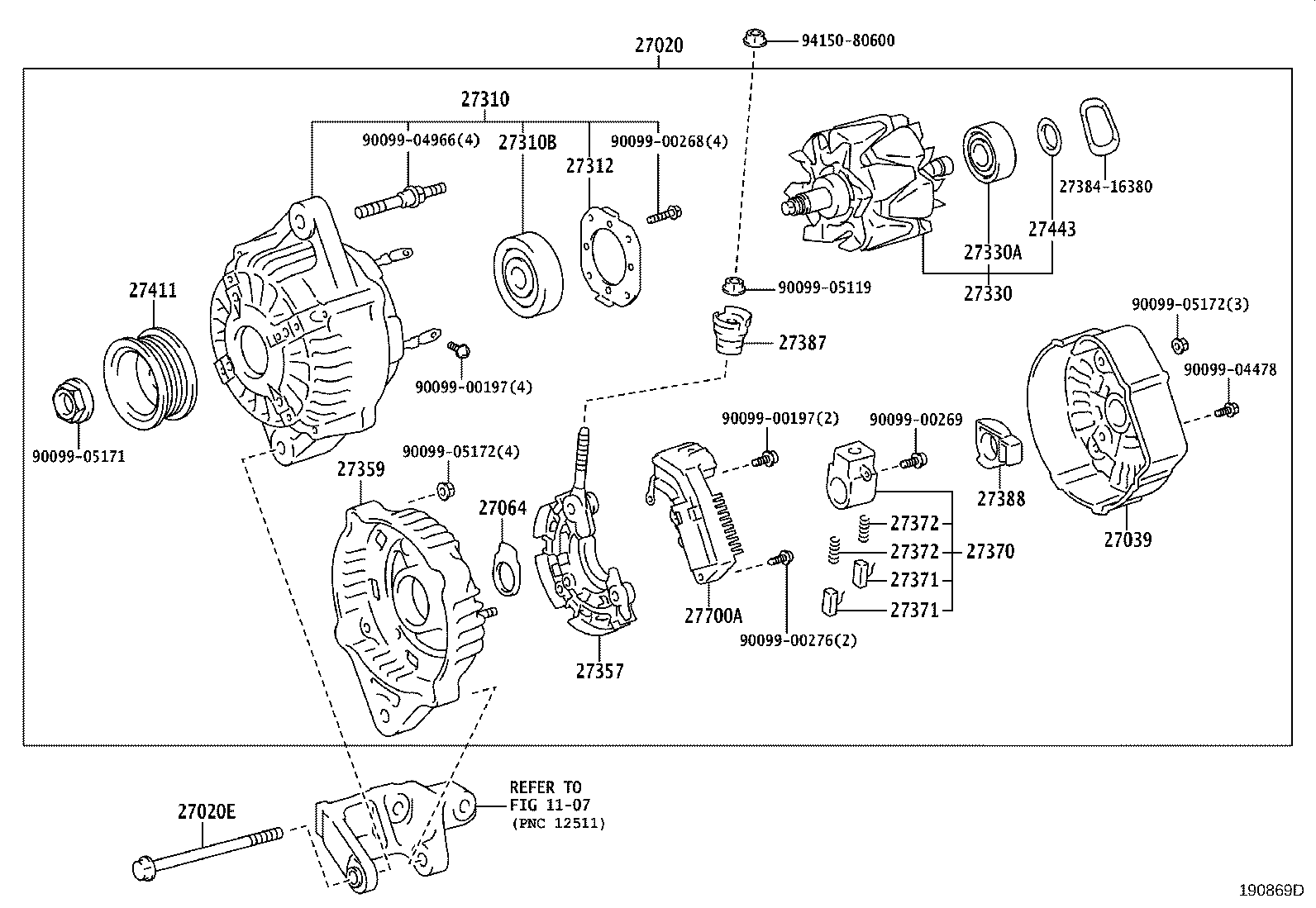 27060-75010 ALTERNATOR ASSY product image