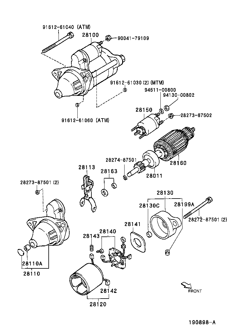 28126-87201 BEARING, STARTER CENTER & SHOCK ABSORBER, NO.1 product image