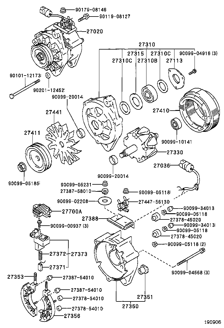 27039-17100 COVER, ALTERNATOR REAR END product image