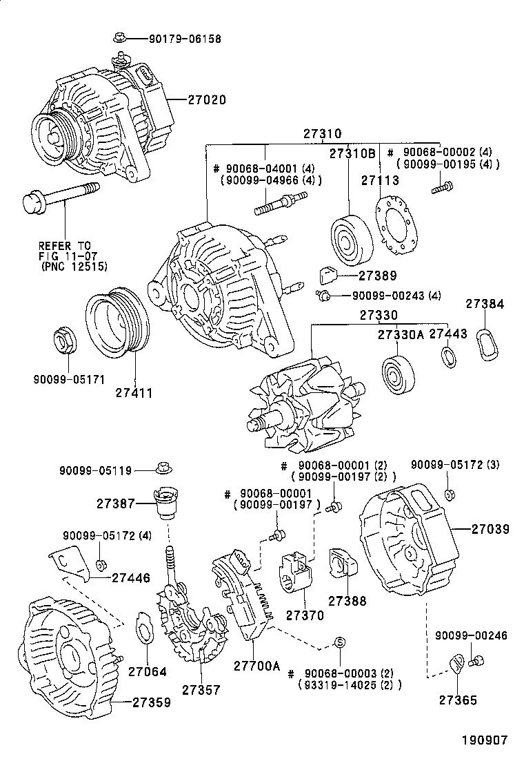 27039-0A020 COVER, ALTERNATOR REAR END product image