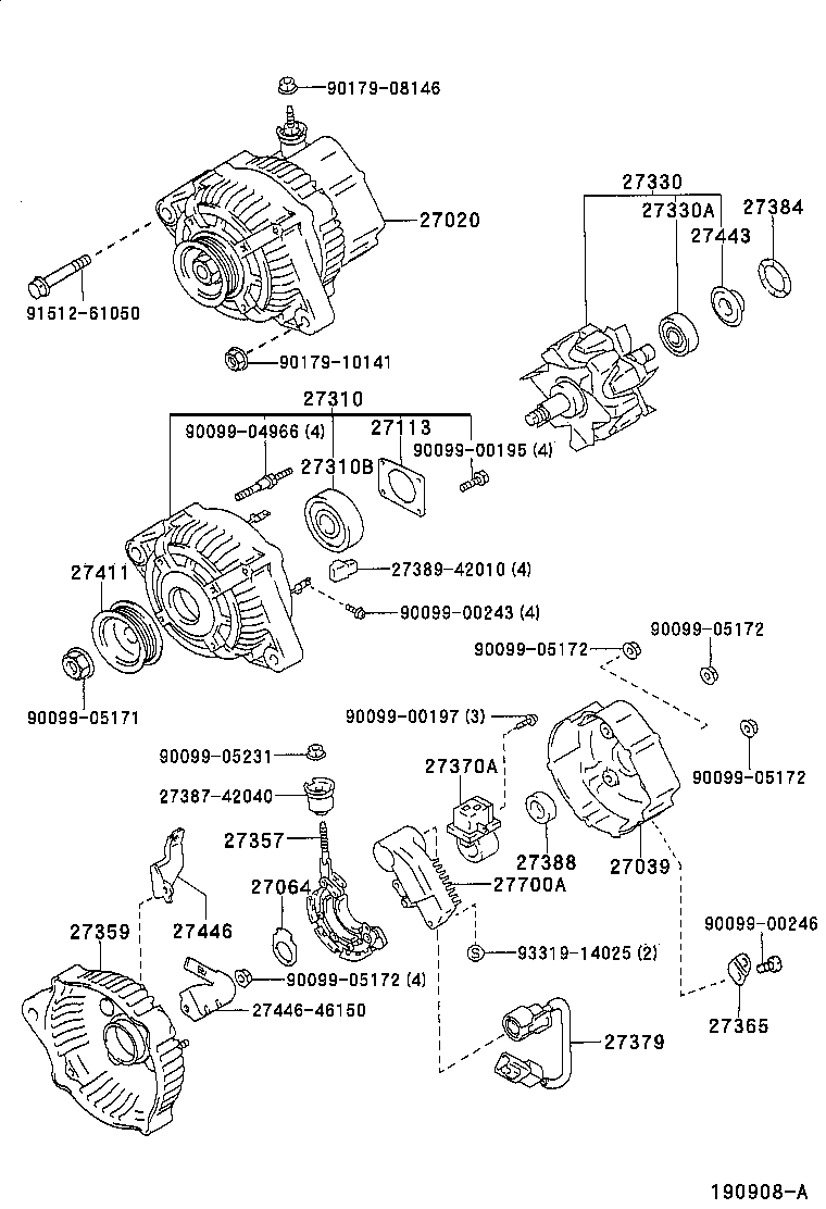 27060-70360 ALTERNATOR ASSY product image