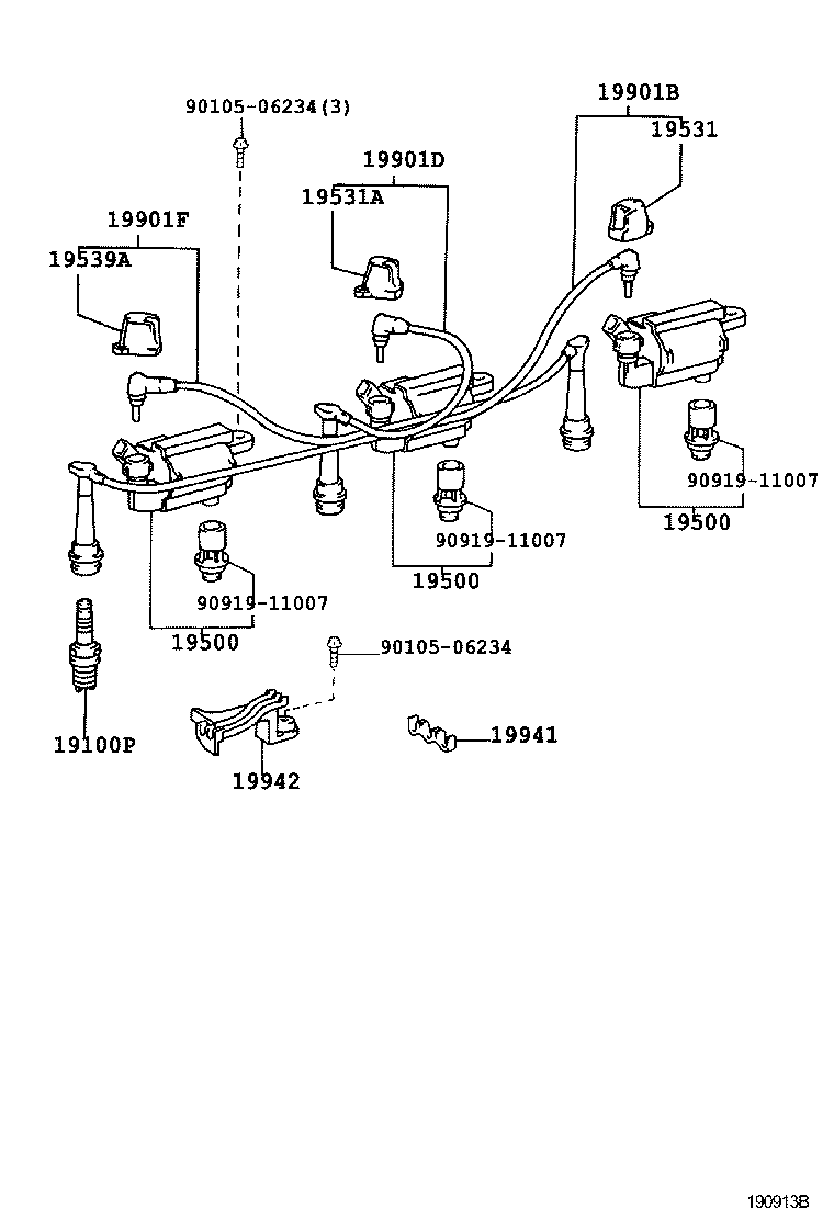 19500-70030 COIL ASSY, IGNITION product image