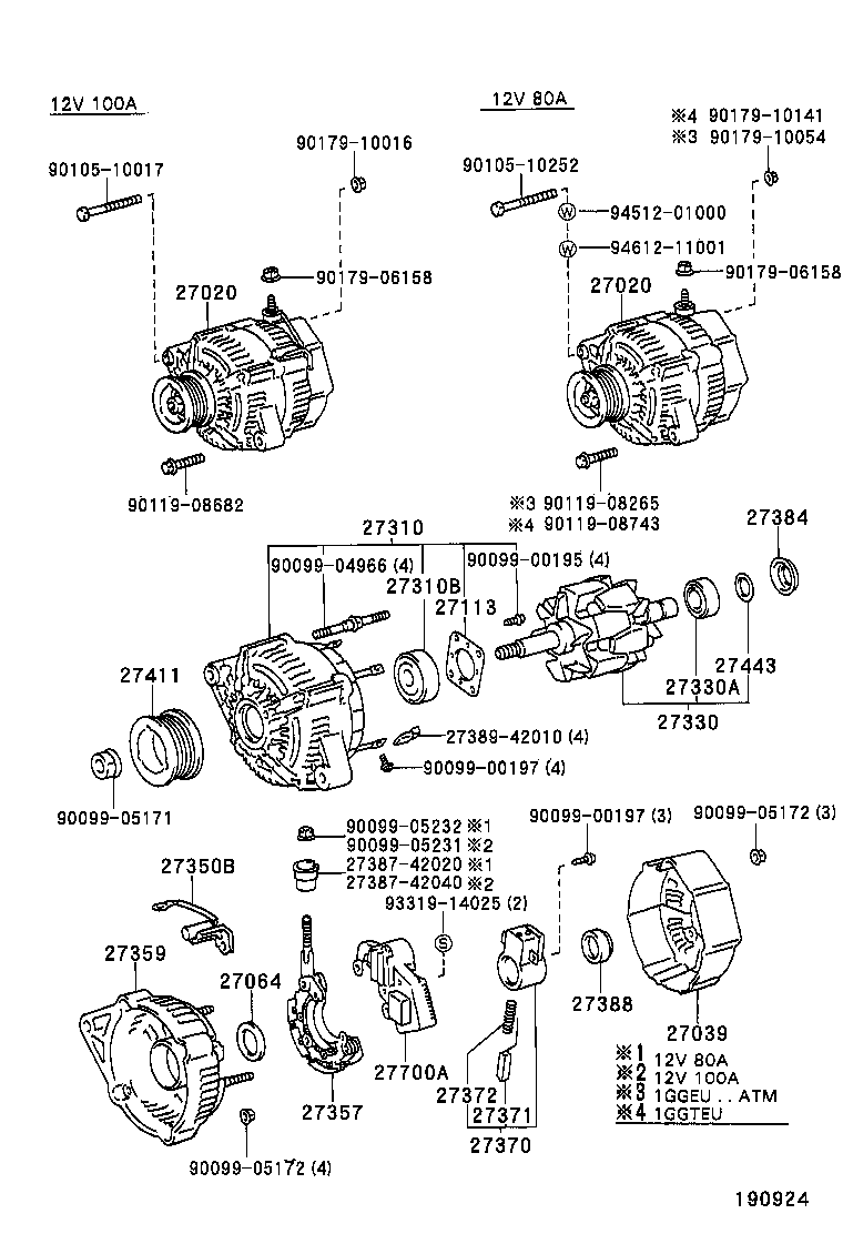 27060-42020 ALTERNATOR ASSY product image