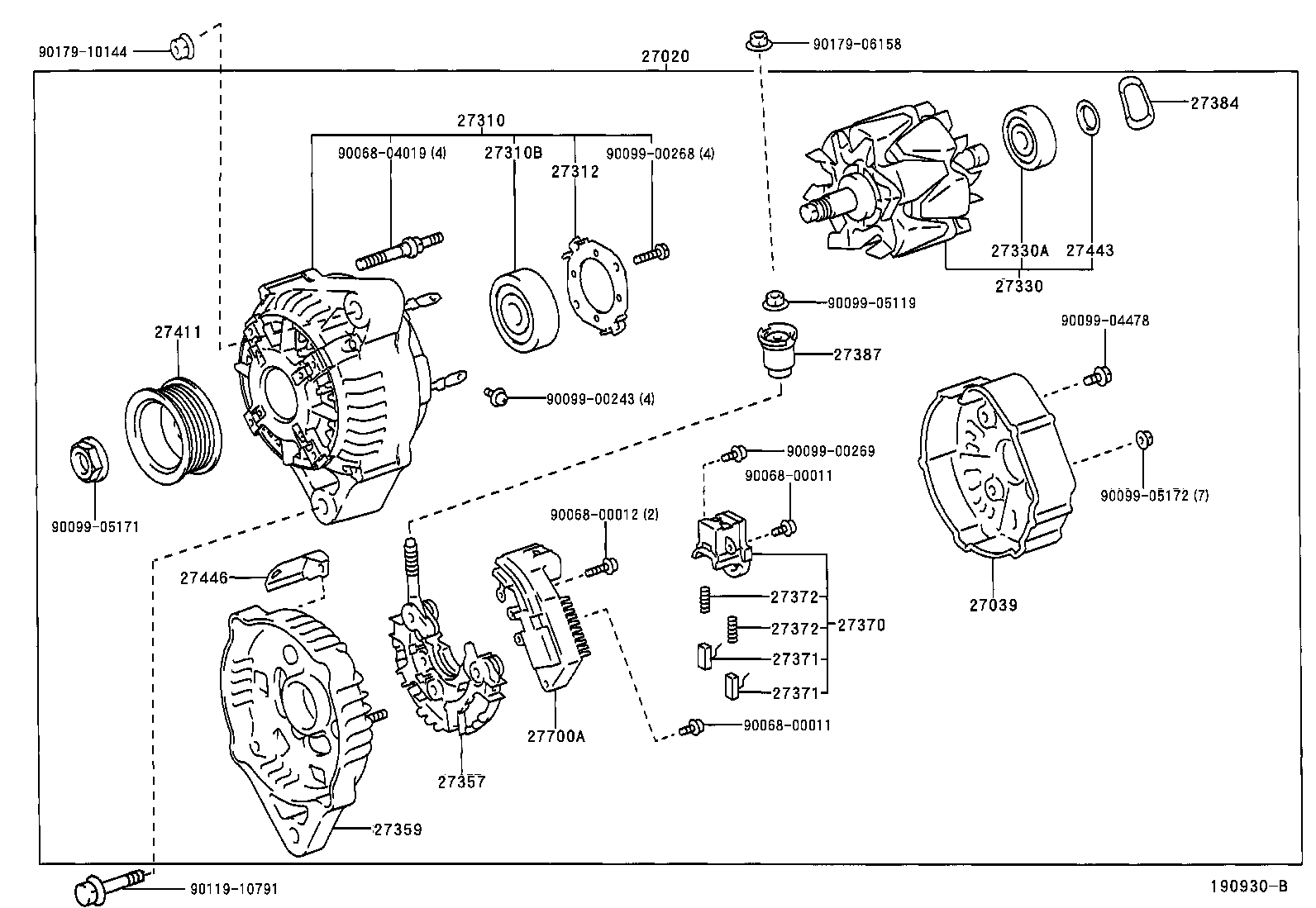 Toyota 27330-0F020 ROTOR ASSY, ALTERNATOR