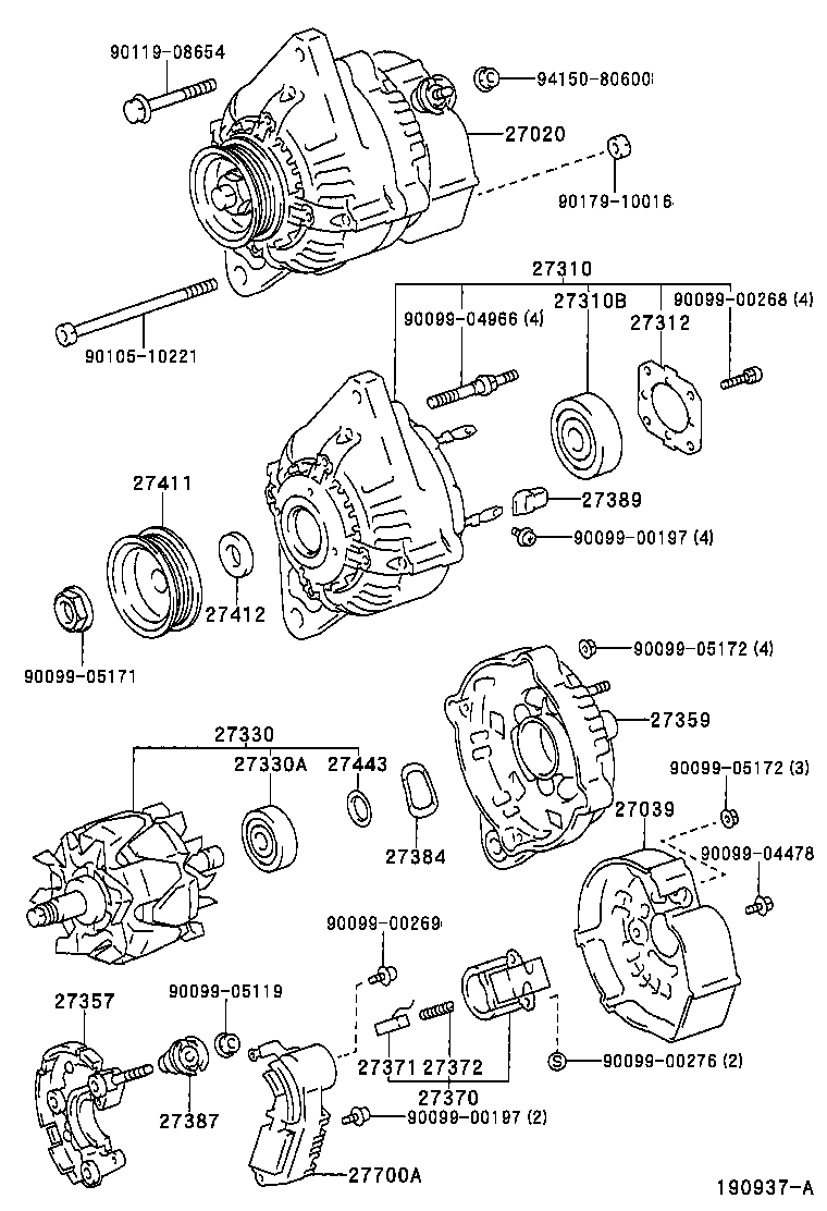 27310-13380 FRAME ASSY, DRIVE END, ALTERNATOR product image