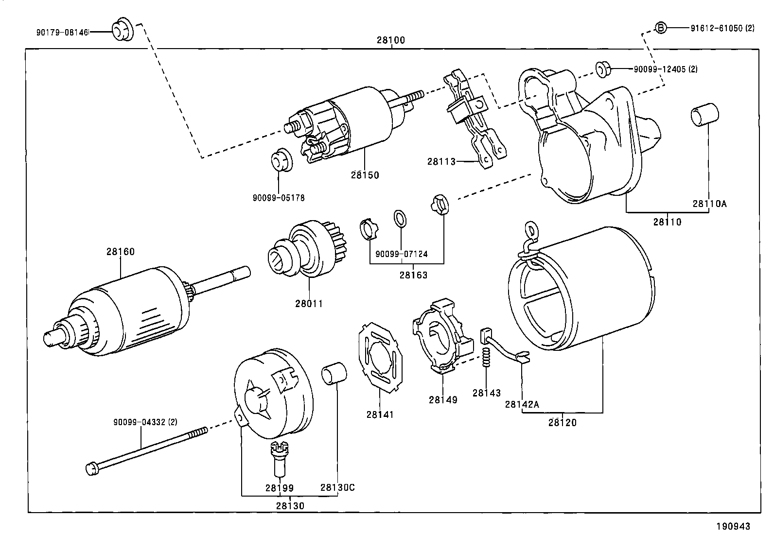 28130-16070 FRAME ASSY, STARTER COMMUTATOR END product image