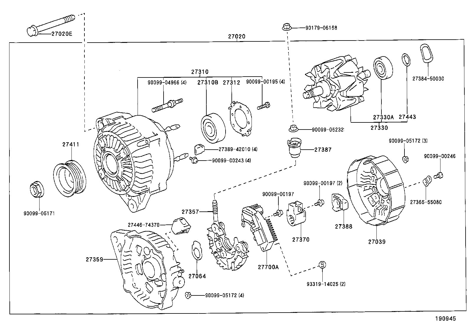 27060-74700 ALTERNATOR ASSY product image