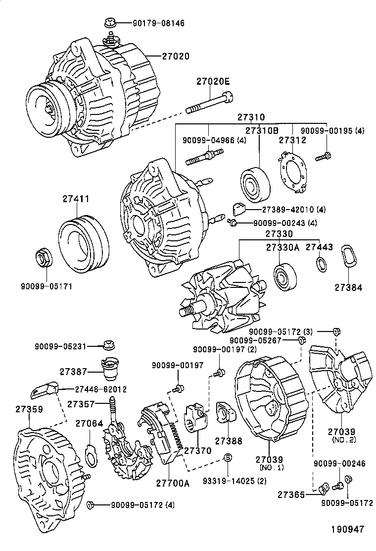 27060-89102 ALTERNATOR ASSY product image