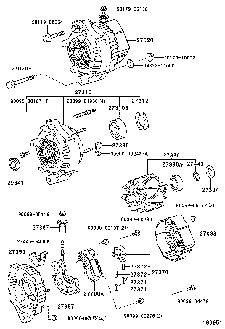 27060-54290 ALTERNATOR ASSY product image