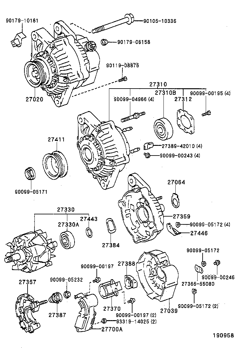 27060-74380 ALTERNATOR ASSY product image