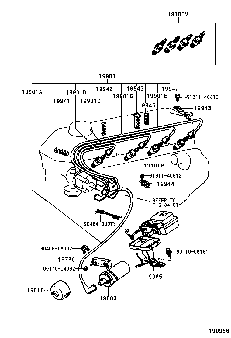 90999-99028 CORD SET, COIL & SPARK, W/RESISTIVE product image