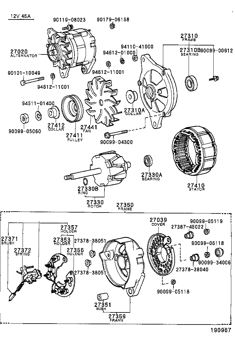 27020-38051 ALTERNATOR ASSY product image