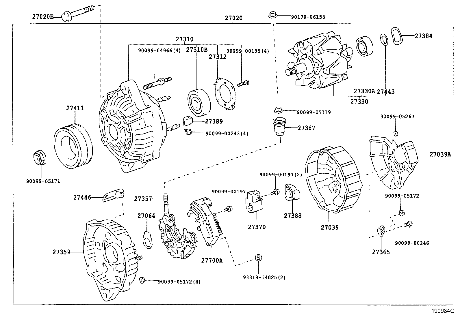 27060-58390 ALTERNATOR ASSY product image