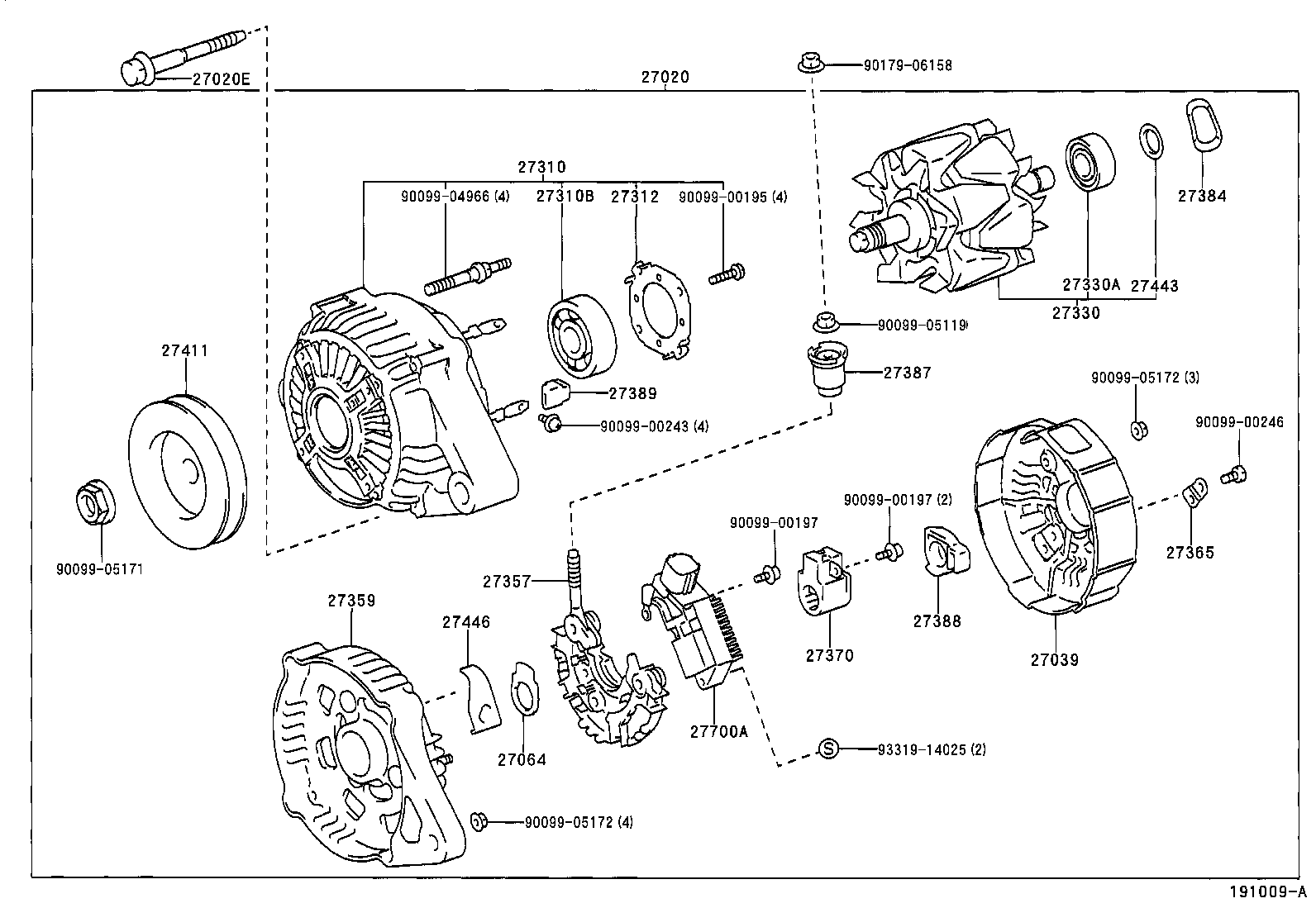 27310-02100 FRAME ASSY, DRIVE END, ALTERNATOR product image