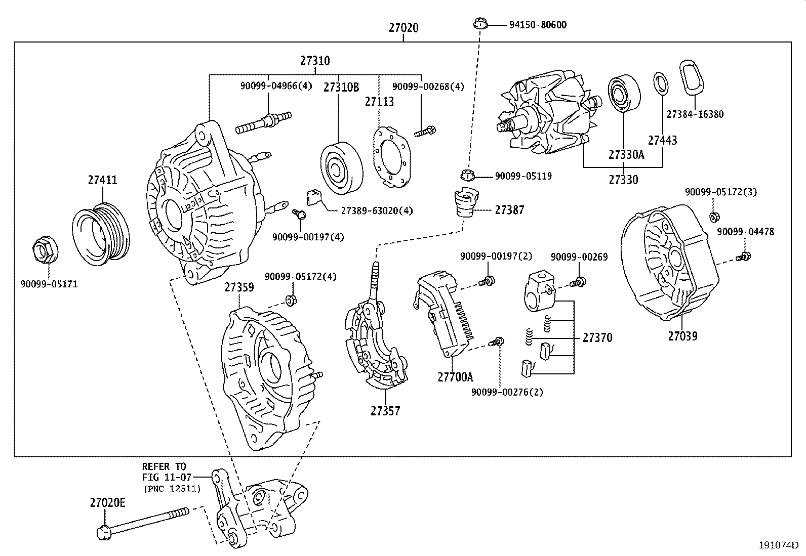 27060-75010 ALTERNATOR ASSY product image