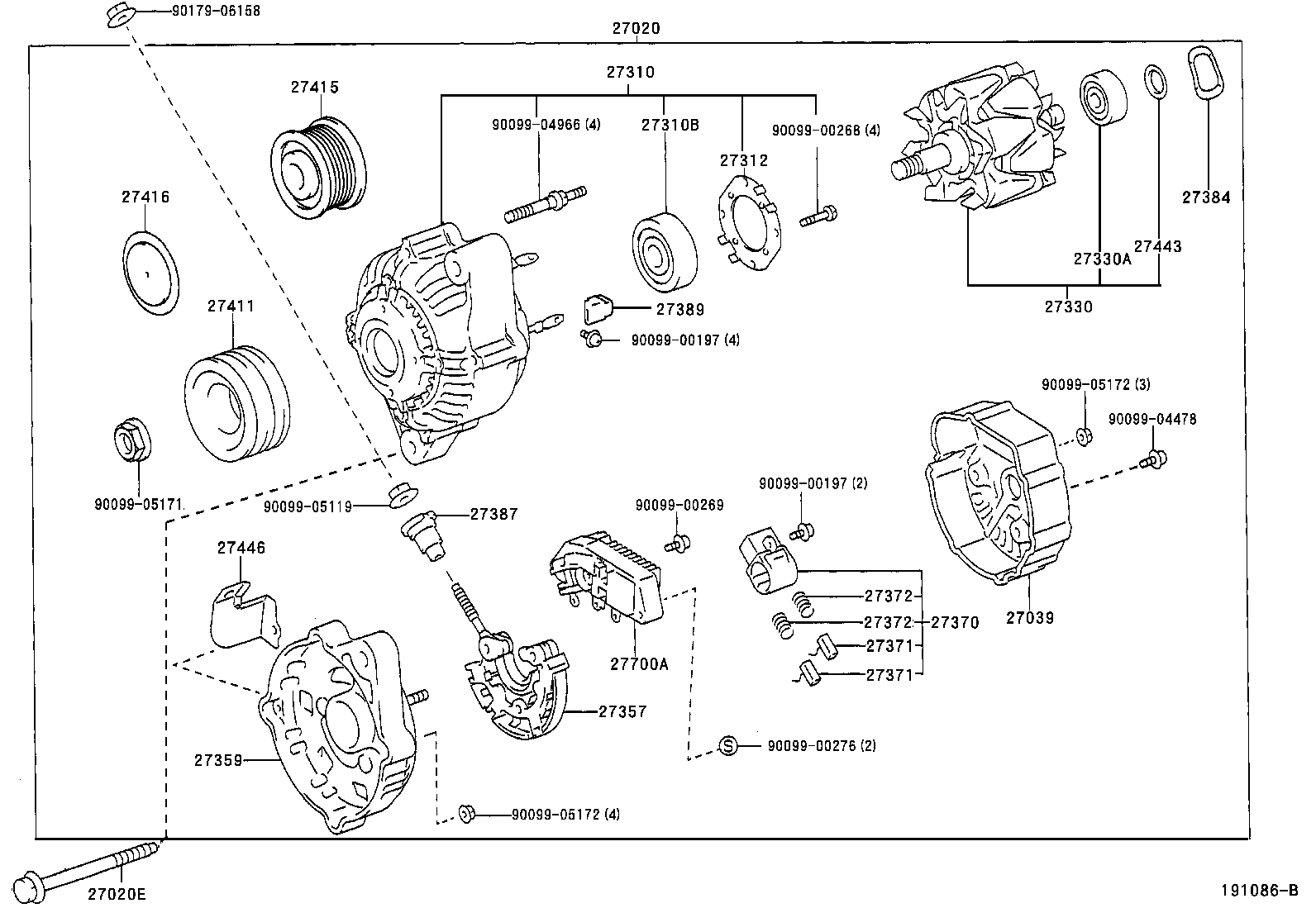 27060-75180 ALTERNATOR ASSY product image