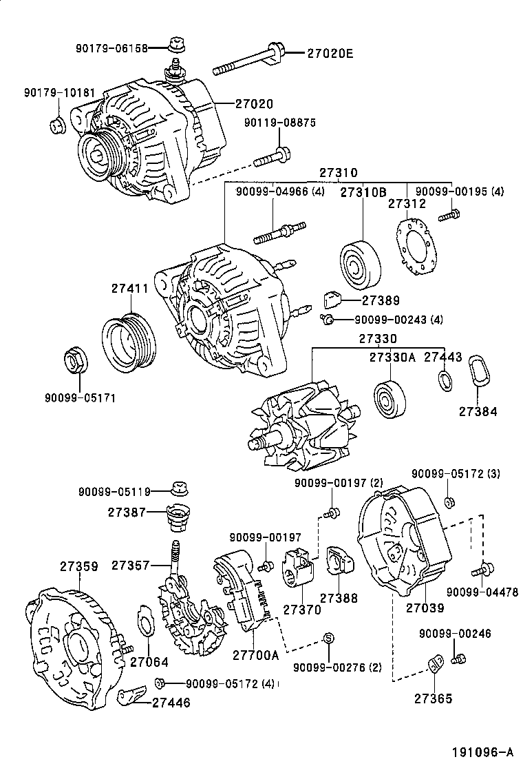 27060-16420 ALTERNATOR ASSY product image