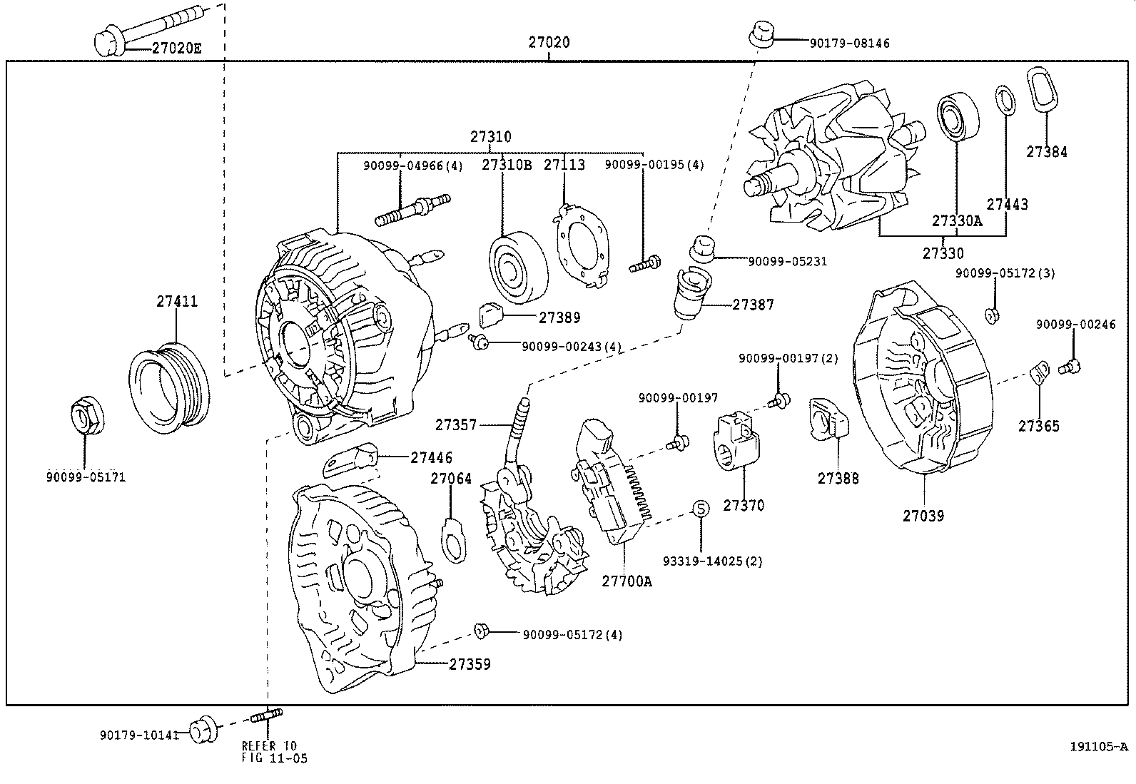 27060-46330 ALTERNATOR ASSY product image