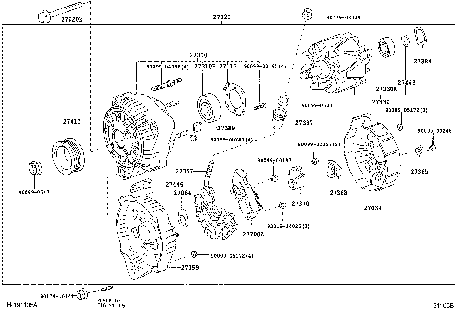 27060-70520 ALTERNATOR ASSY product image