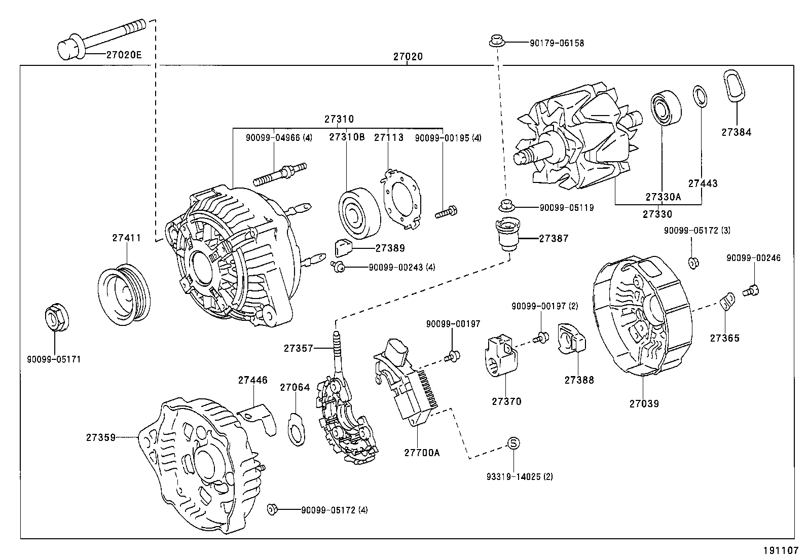 27060-70520 ALTERNATOR ASSY product image
