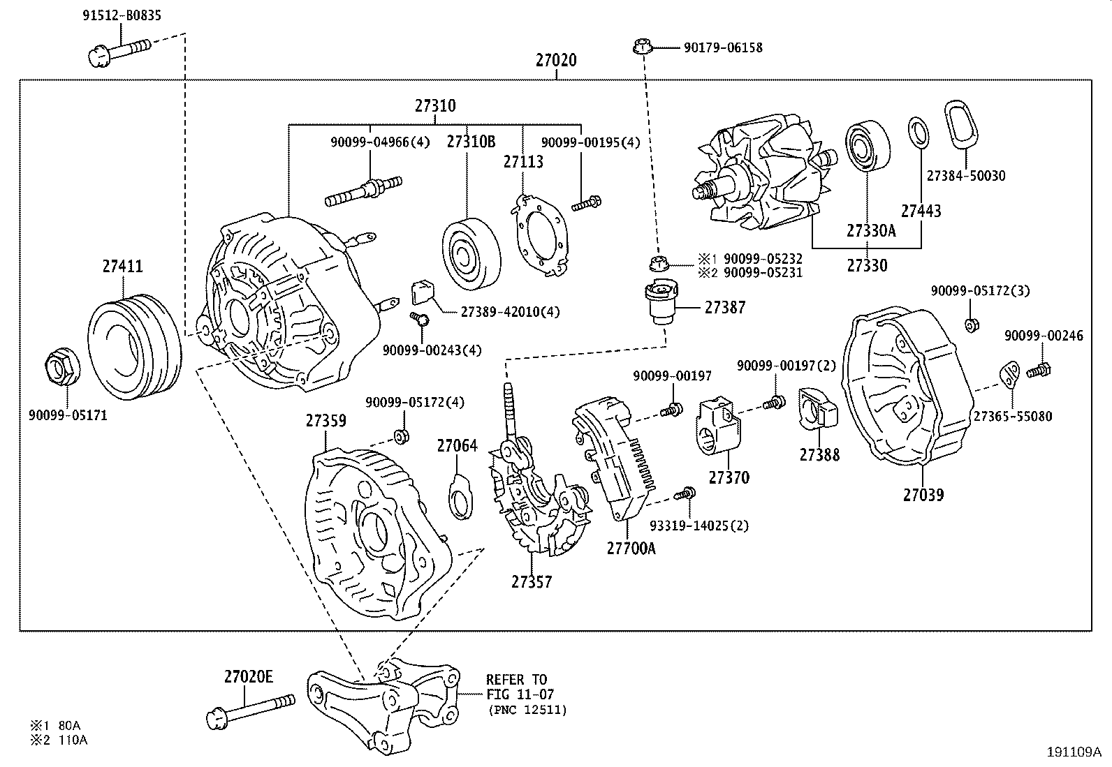 27060-75010 ALTERNATOR ASSY product image
