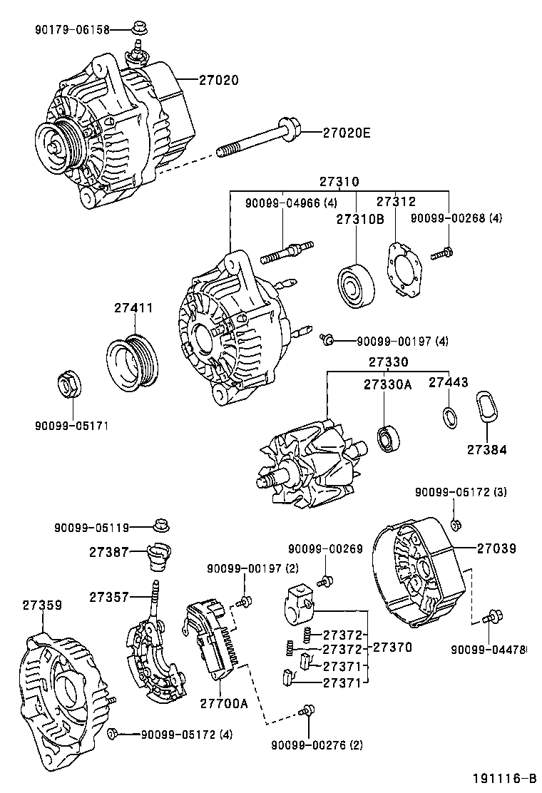 27310-06030 FRAME ASSY, DRIVE END, ALTERNATOR product image