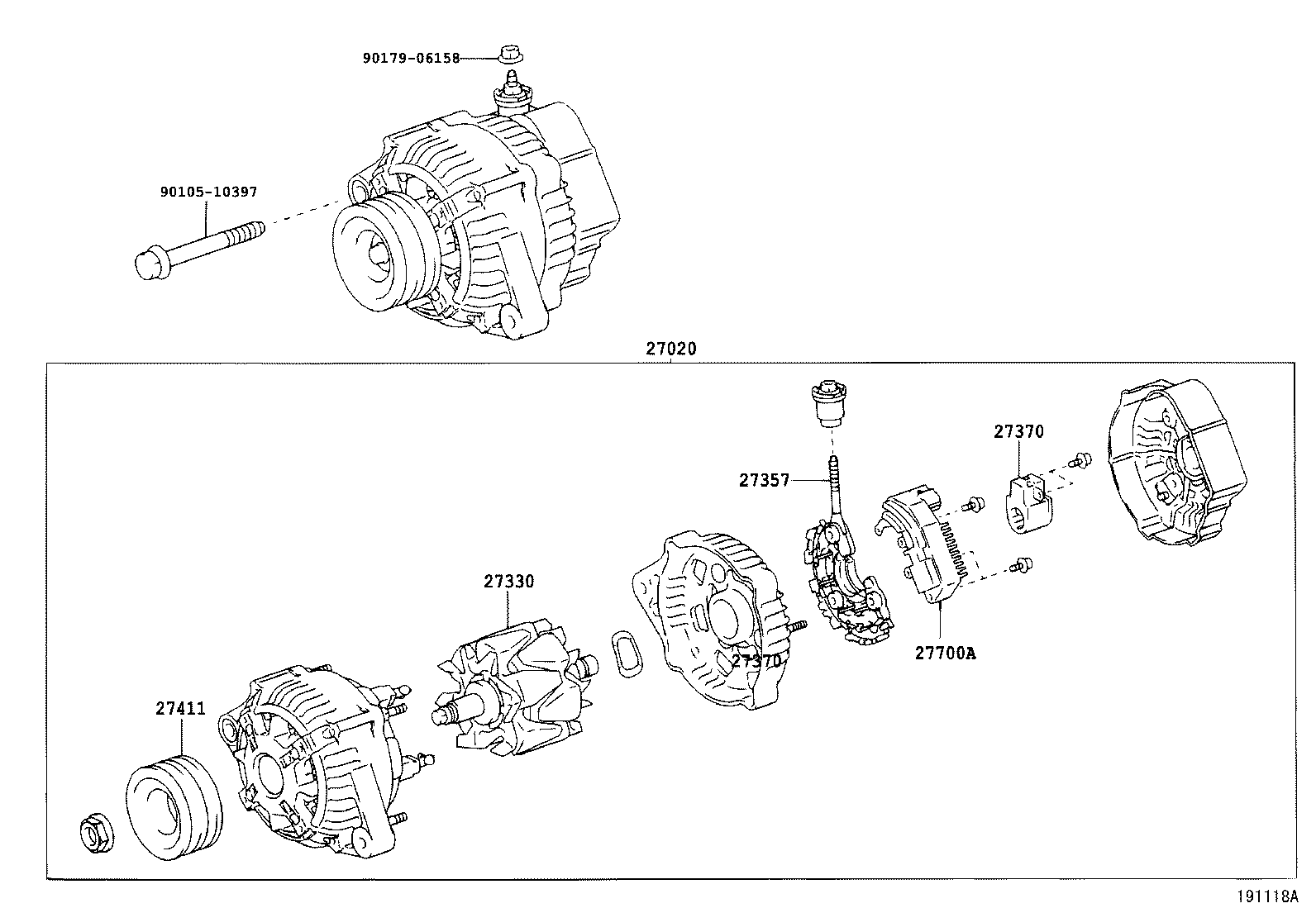 27060-66020 ALTERNATOR ASSY product image