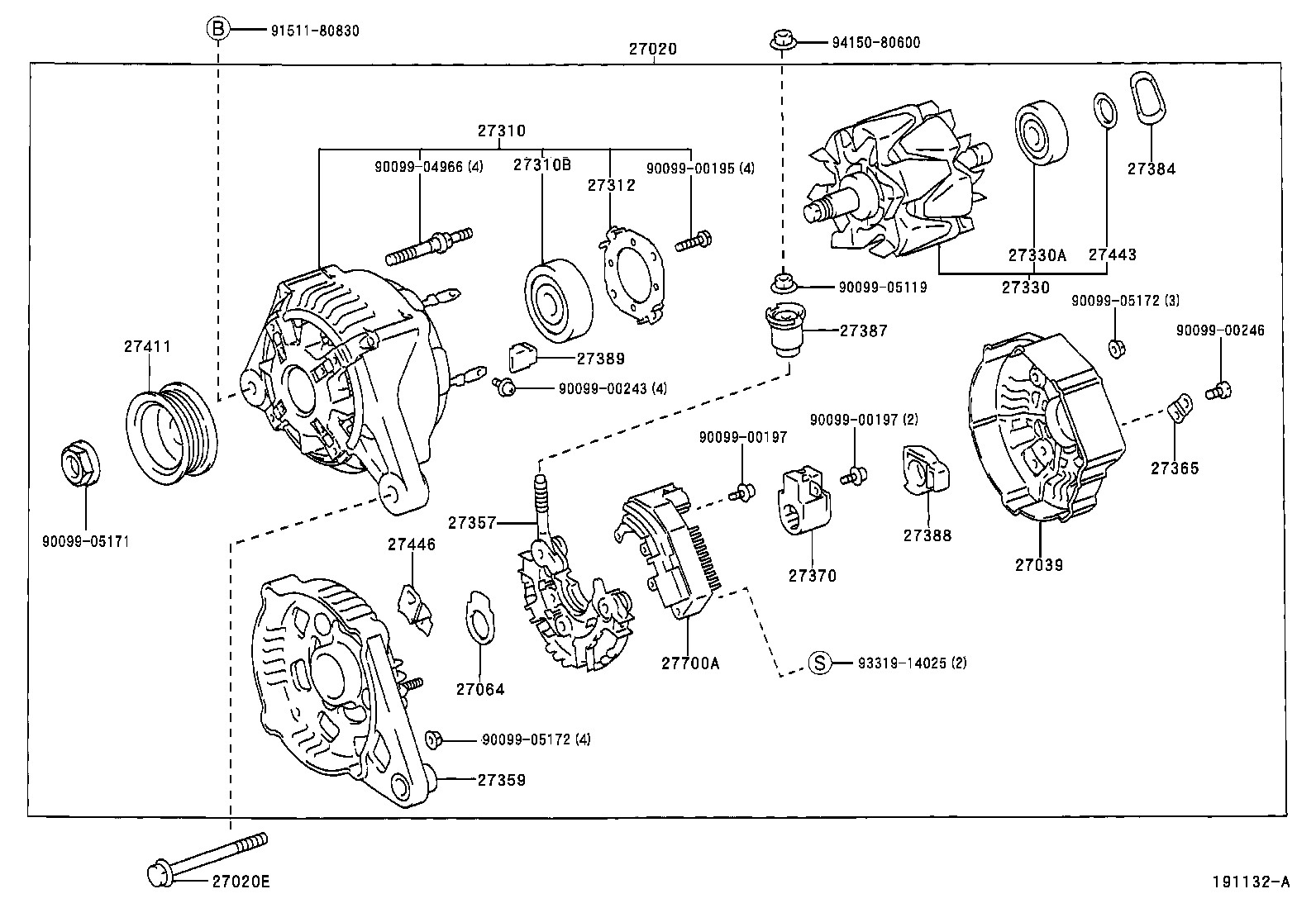 27060-22040 ALTERNATOR ASSY product image
