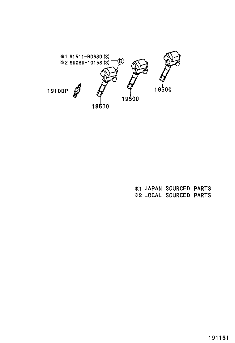 90080-19016 COIL ASSY, IGNITION product image
