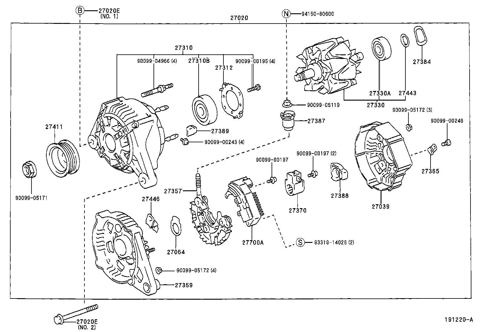 27060-22130 ALTERNATOR ASSY product image