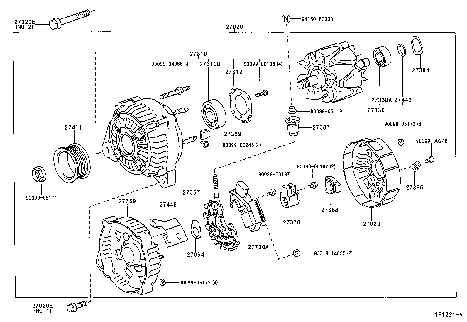 Toyota 27359-28060 FRAME, ALTERNATOR RECTIFIER END