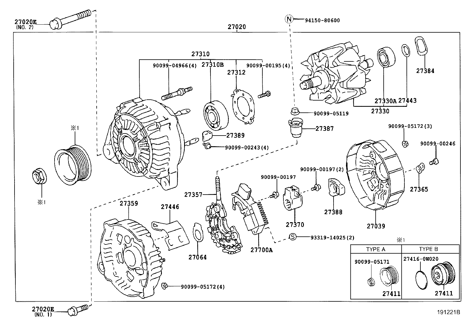 27060-22050 ALTERNATOR ASSY product image