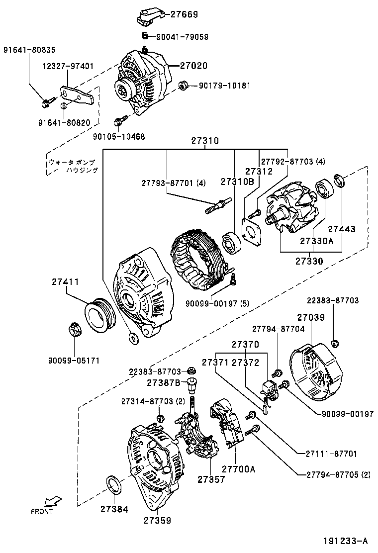27310-97203 FRAME ASSY, DRIVE END, ALTERNATOR product image