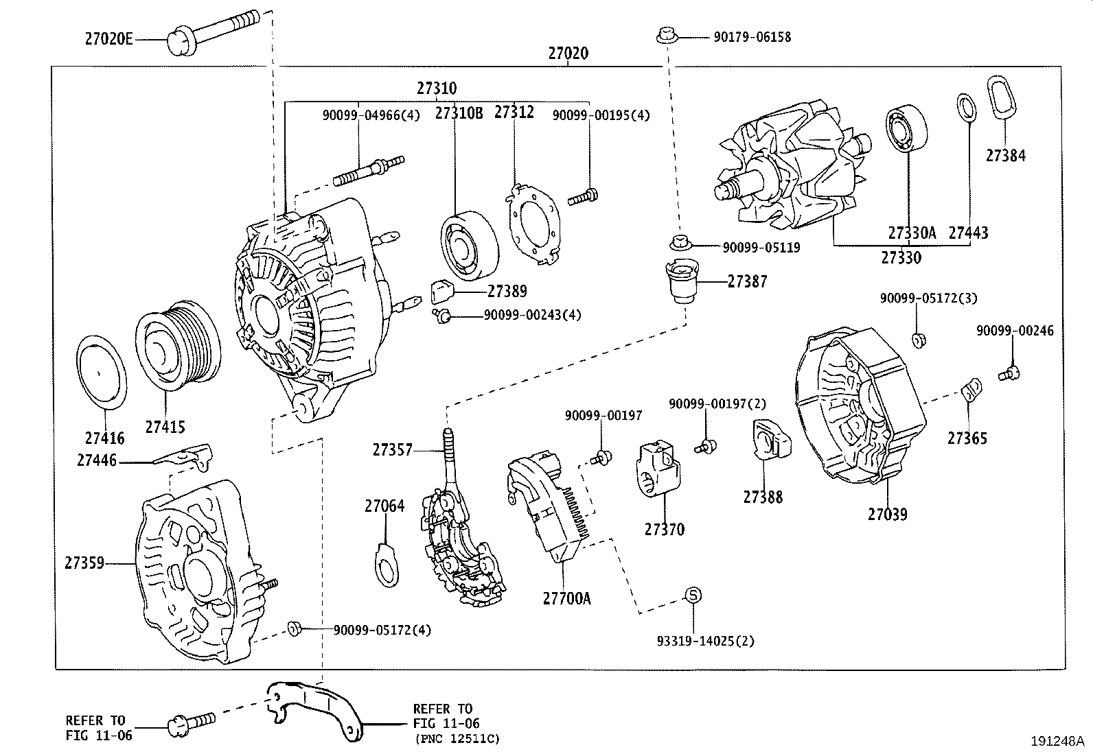 27310-67090 FRAME ASSY, DRIVE END, ALTERNATOR product image