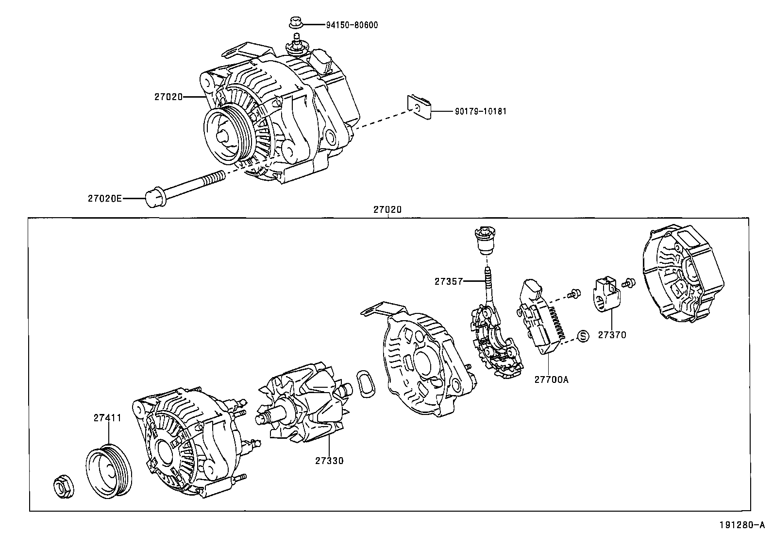27060-21050 ALTERNATOR ASSY product image