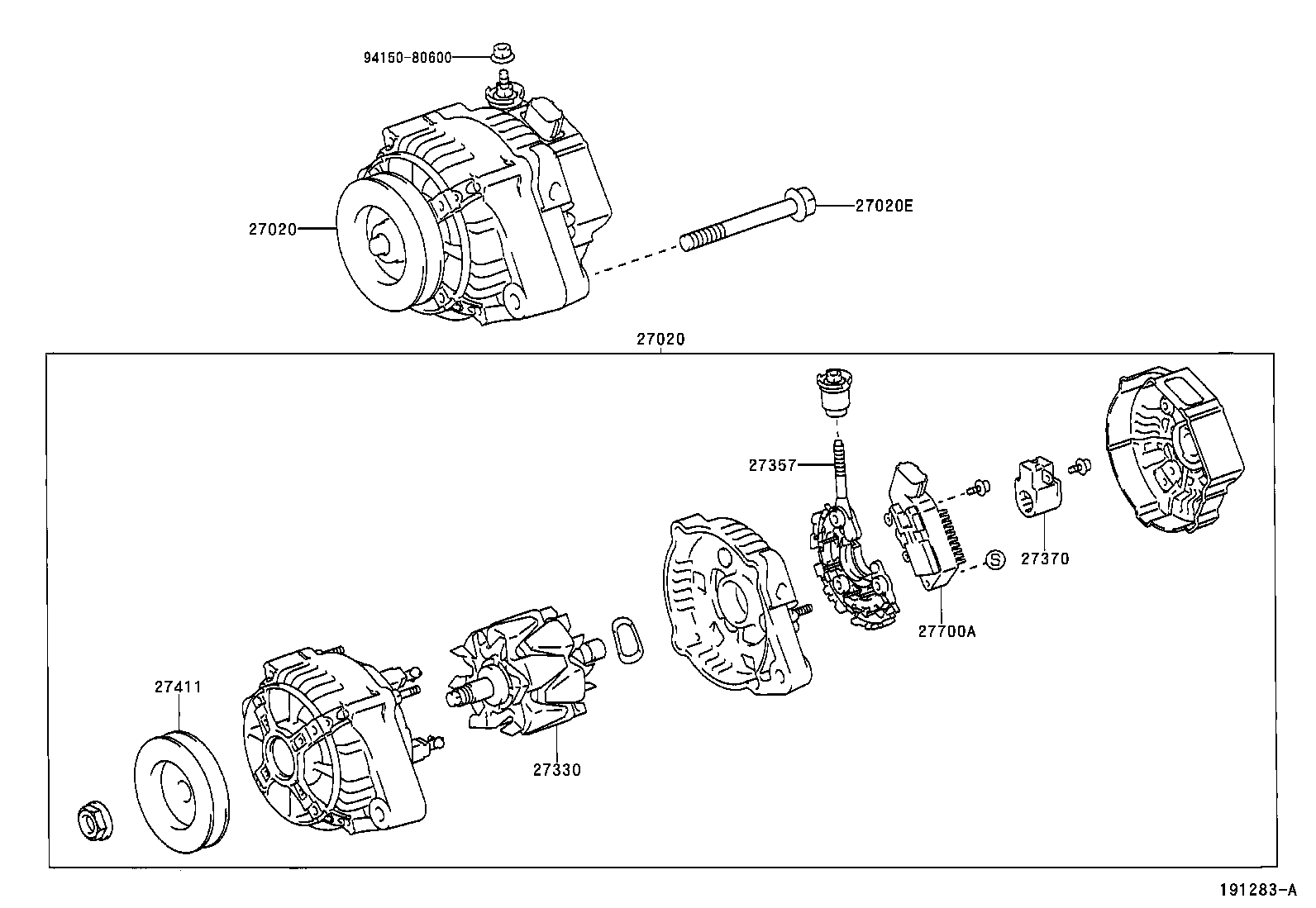 27060-21080 ALTERNATOR ASSY product image