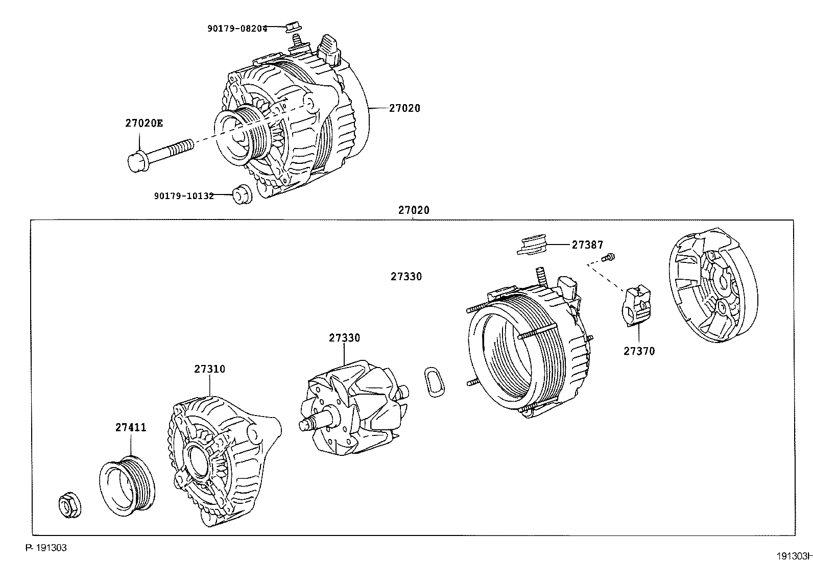 27060-70520 ALTERNATOR ASSY product image