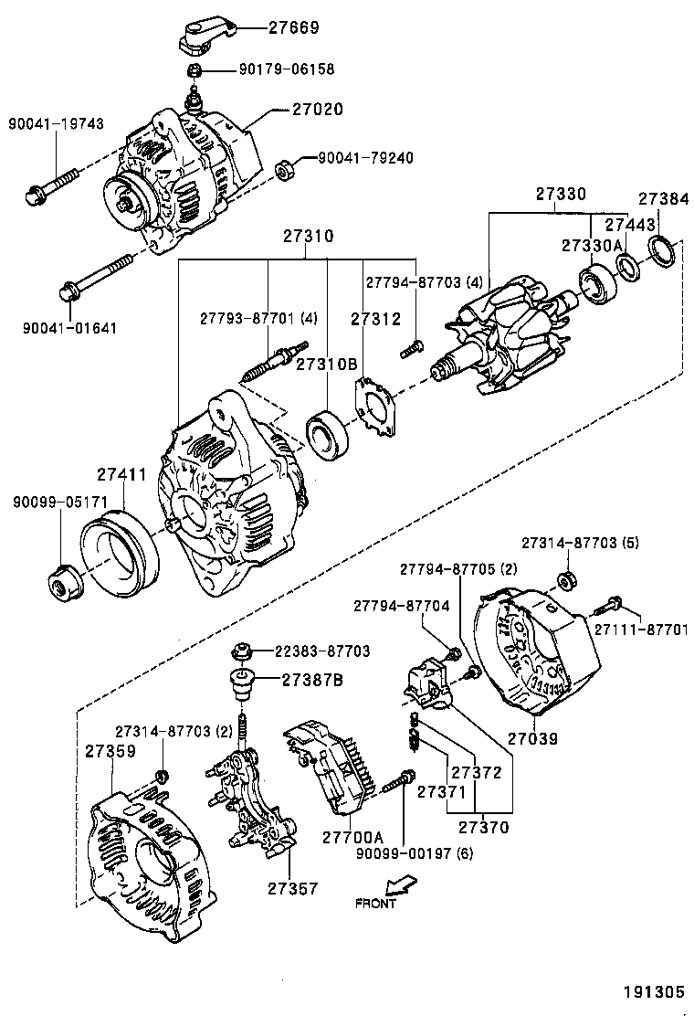 27060-97504 ALTERNATOR ASSY product image