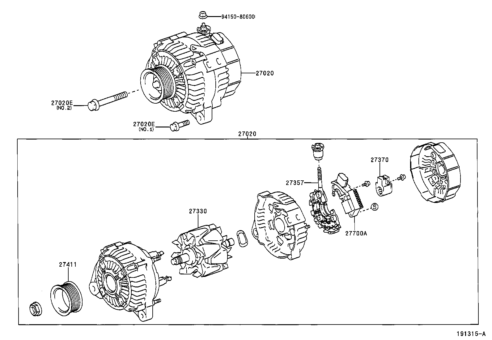 27060-20200 ALTERNATOR ASSY product image