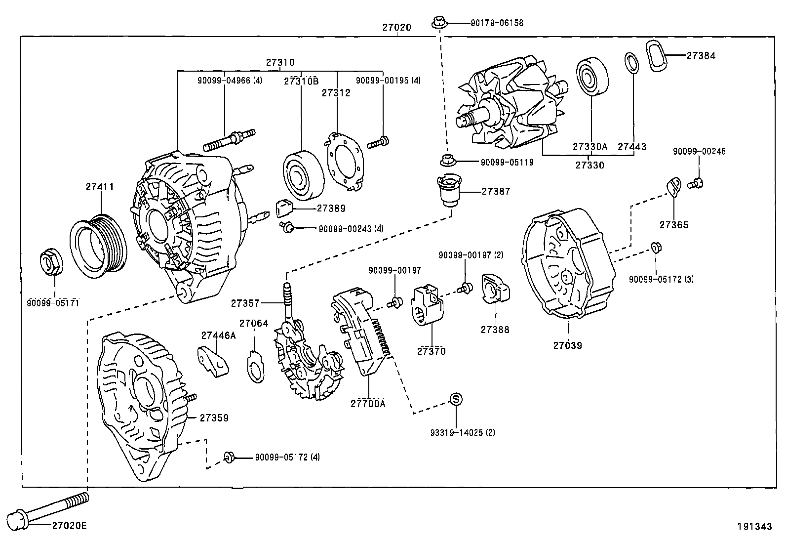 27060-21040 ALTERNATOR ASSY product image